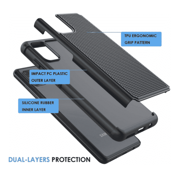 Samsung Galaxy A51 Protector doble capa anti golpes negro/rosado