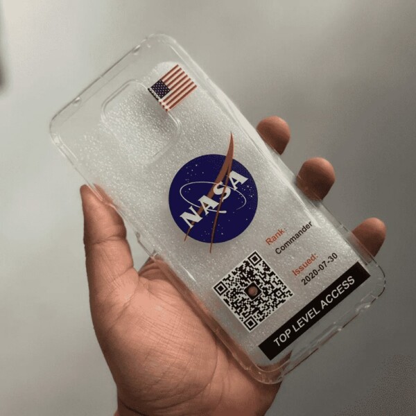 Redmi Note 9s Protector silicón transparente logos NASA