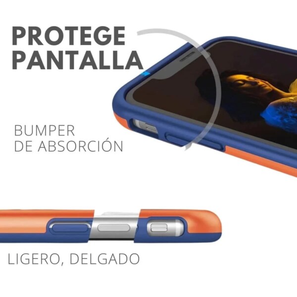 Iphone 11 Pro Max protector Retro Azul/naranja
