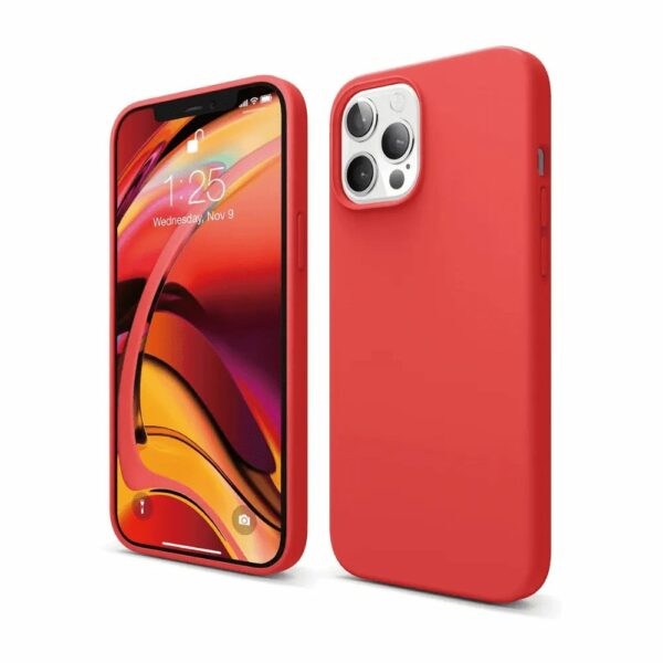 Iphone 12 Pro Max Protector Silicon -Rojo